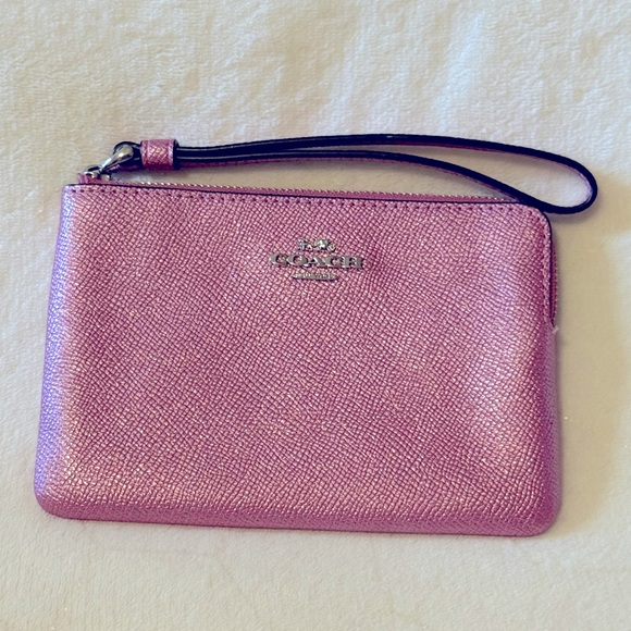 Coach Metallic Pink Wristlet - Picture 1 of 8